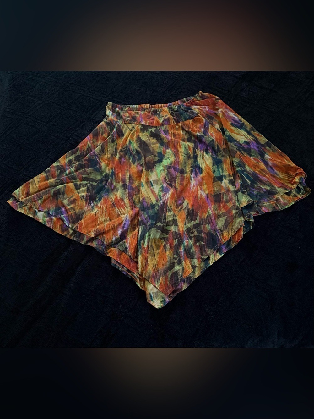 Neu Options Handkerchief Hem Vibrant Multi Color Spring Summer Skirt PXL $68